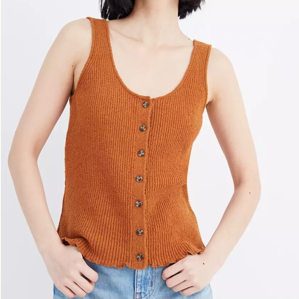 NWOT Madewell Button-Front Sweater Tank Top, Size S